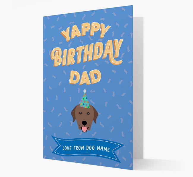 Yappy Birthday Dad : Personalised {breedCommonName} Card